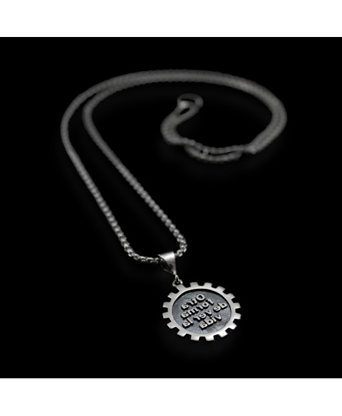 sterling silver gear pendant