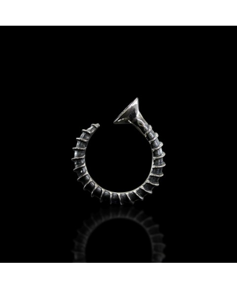 ring screw shape sterling silver