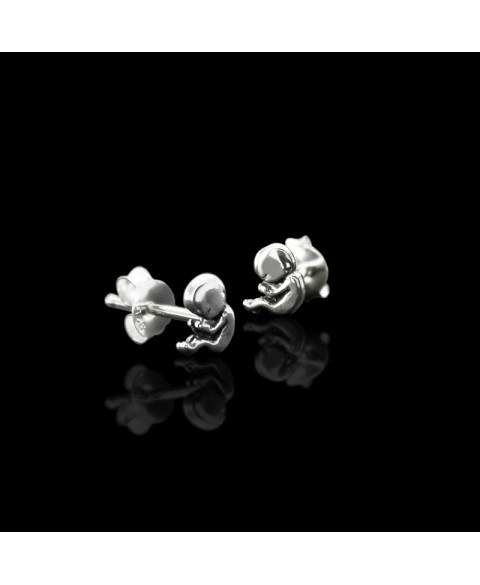 Fetus earrings stud sterling silver