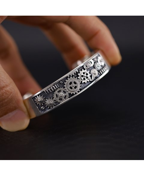 Gear bracelet sterling silver