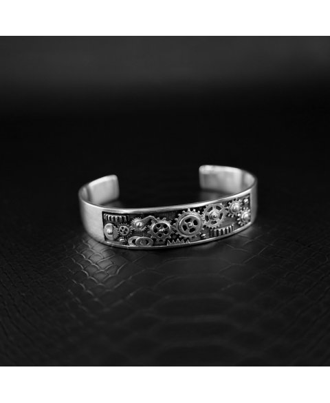 Gear bracelet sterling silver