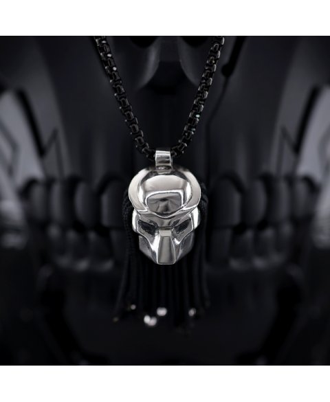 predator helmet necklace sterling silver