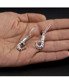 prawn earrings surreal jewelry sterling silver