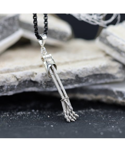 Sterling silver robot arm pendant
