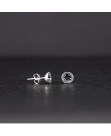 Screw shape stud earrings sterling silver