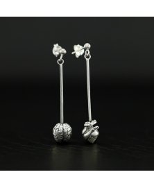 Anatomical brain heart earrings
