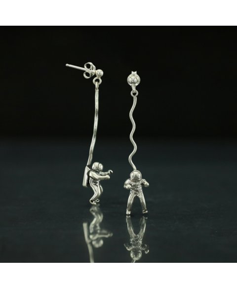 sterling silver astronaut earrings