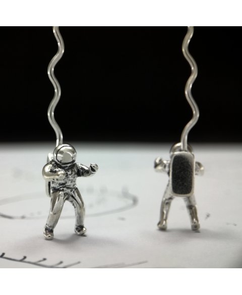 sterling silver astronaut earrings