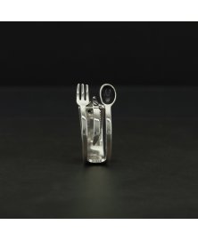 fork spoon knife, alternative jewelry ring, sterling silver