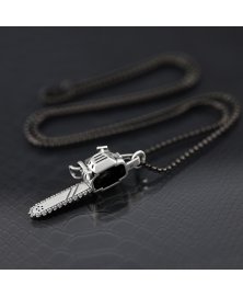 chainsaw necklace, sterling silver