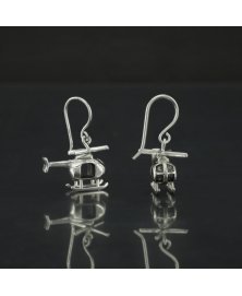 Helicopter earrings sterling silver