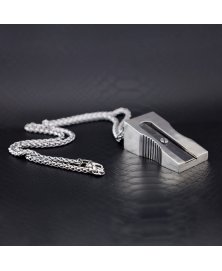 Giant sterling silver sharpener necklace