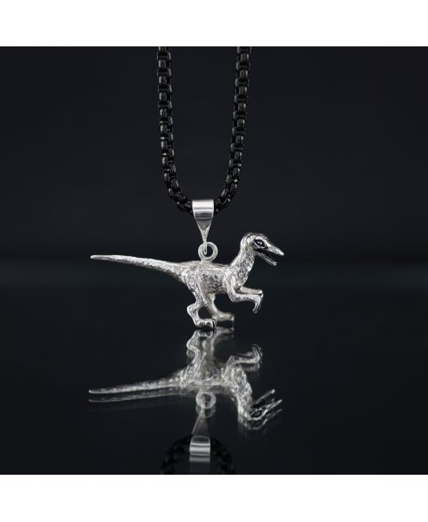 Sterling silver velociraptor pendant