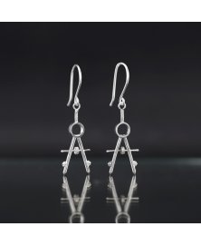 Compass earrings sterling silver