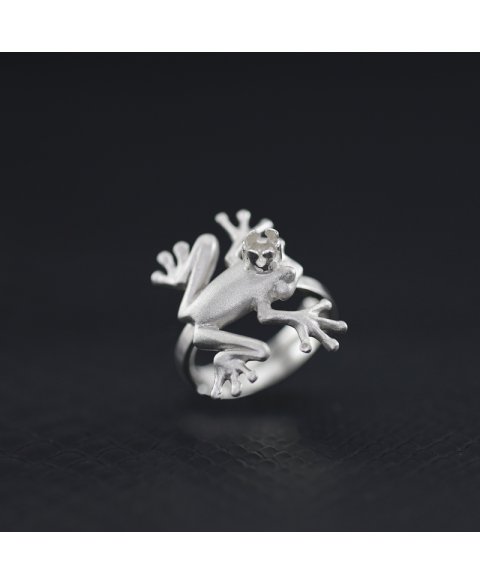 Charming frog ring sterling silver