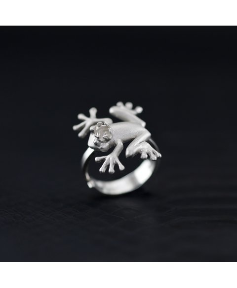 Charming frog ring sterling silver