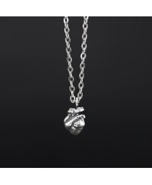 Anatomical human heart pendant sterling silver