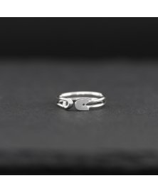 safety pin ring sterling silver