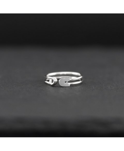 safety pin ring sterling silver