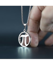 Pi symbol 3 14 pendant sterling silver