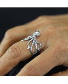 Octopus ring sterling silver