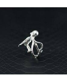 Octopus ring sterling silver