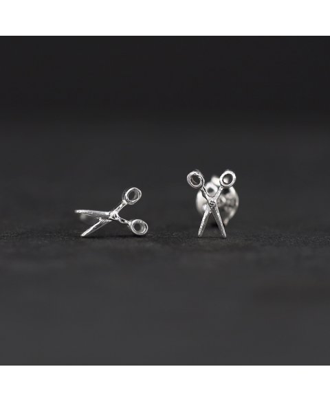 Sterling silver scissors earrings