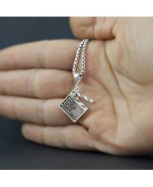 Clapperboard sterling silver pendant