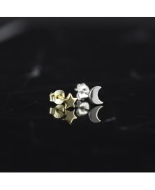 Sterling silver star and moon earrings