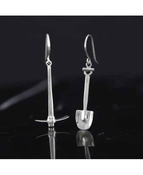 Peak shovel earrings sterling silver