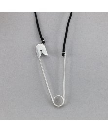safety pin necklace sterling silver