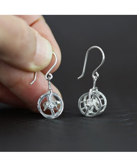 Sterling silver hamster earrings