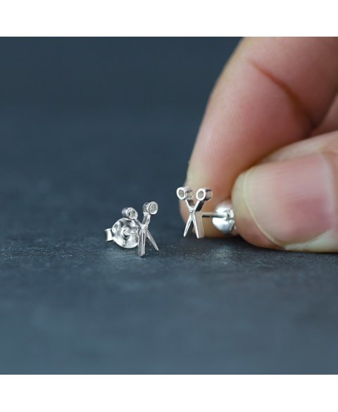 Sterling silver scissors earrings