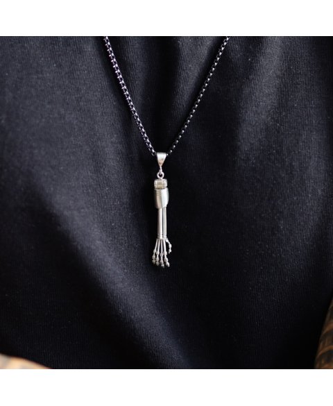Sterling silver robot arm pendant