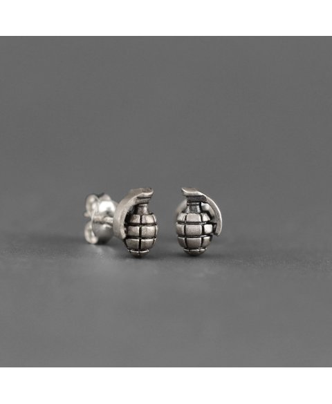 Hand bomb earrings sterling silver