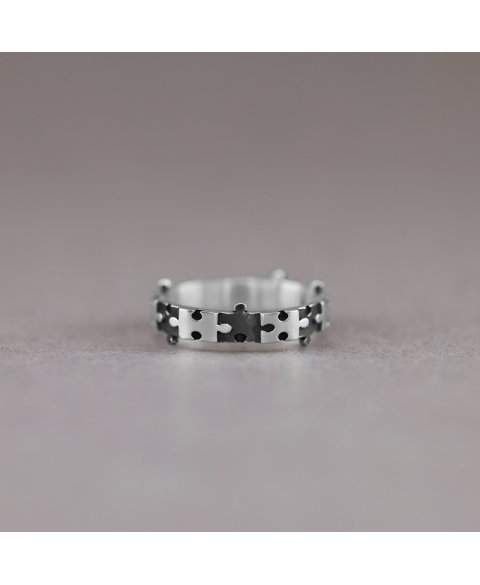 Sterling silver puzzle ring