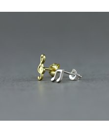 Musical notes earrings sterling silver