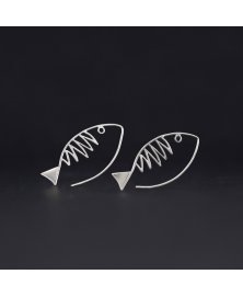 Fishbone earrings sterling silver