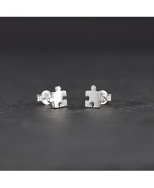 jigsaw puzzle piece earrings sterling silver